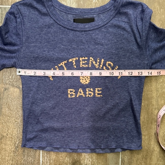 Kittenish Blue Long Sleeve Tee with Gold Accents - Picture 5 of 8